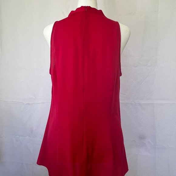 Ann Taylor Red Cowl Neck Back Zipper Sleeveless Top 8 - Picture 3 of 8